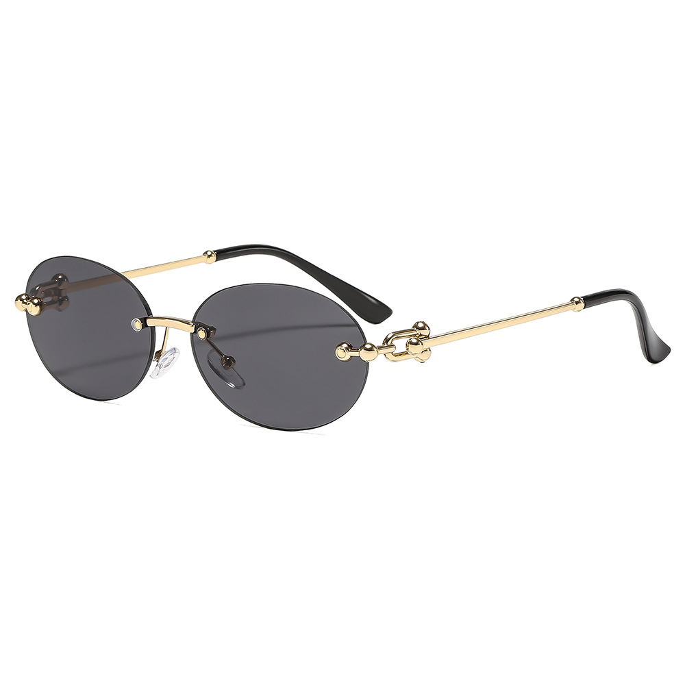 Women'S Fashion Reading Glasses - New Metal Frameless Oval Woman Sunglasses
