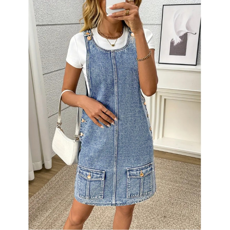 Women'S Fashion Overalls - Summer 2026 New American Denim Pinafore