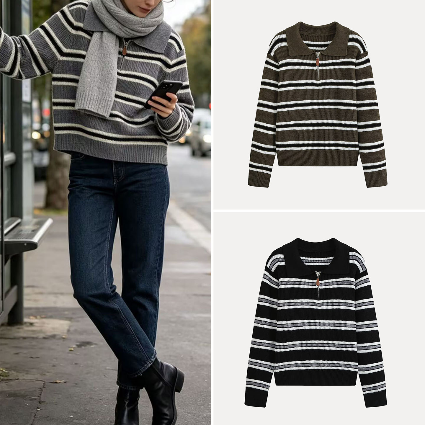 Women'S Fashion E Commerce - Fashionable Knitted Long Sleeve Shirt with