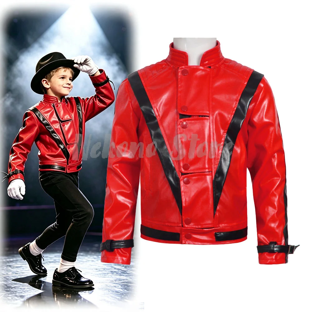 Women Fashion Jackets - Michael Jackson Thriller Scary Costume Red
