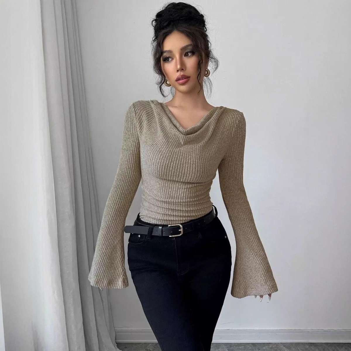 Women's Blouse Longsleeve Soli - Off Shoulder Top ulasan dan harga