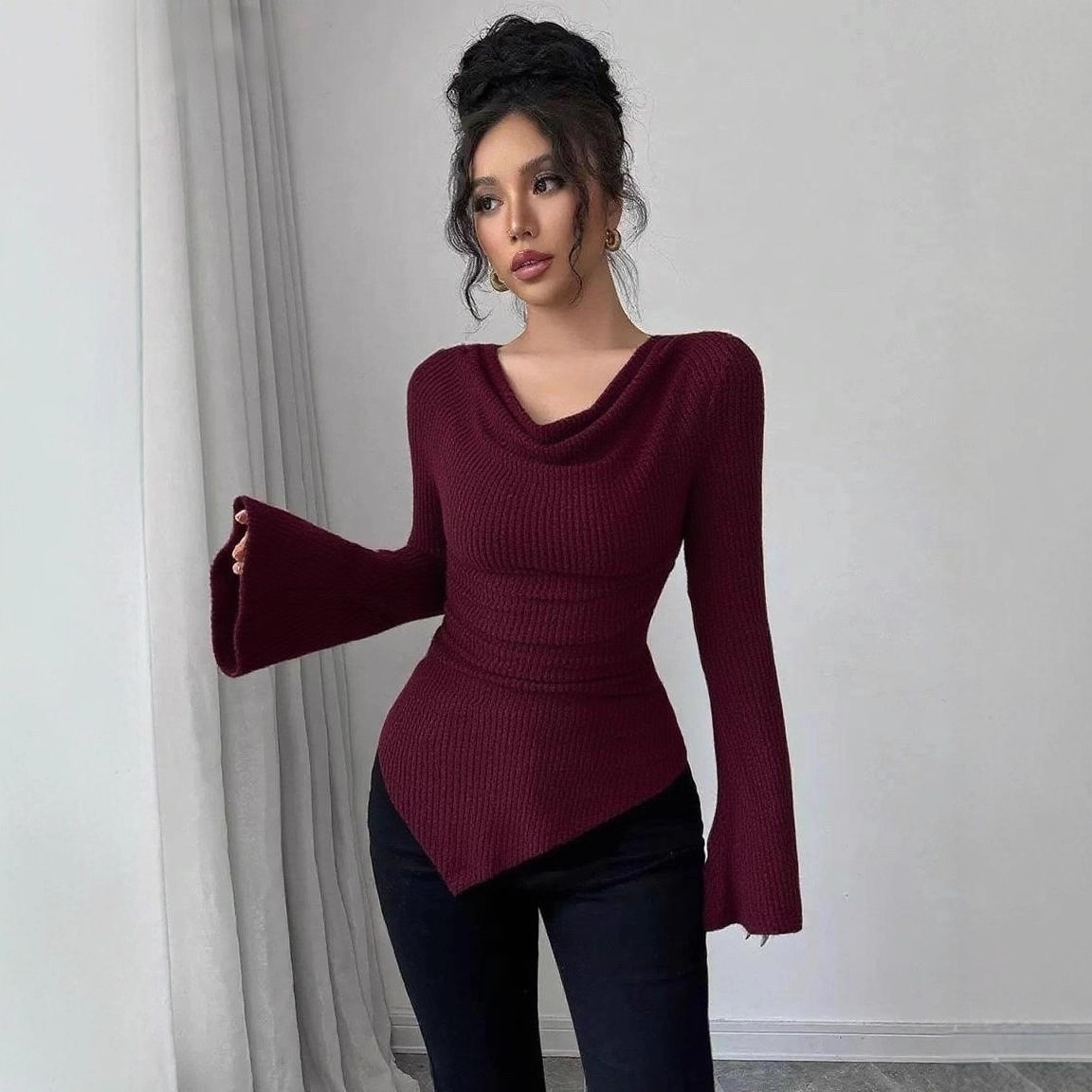 Women's Blouse Longsleeve Soli - Off Shoulder Top ulasan dan harga