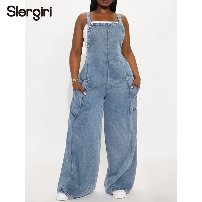 Slergiri Streetwear Washed Den - Women'S Fashion Overalls ulasan dan harga