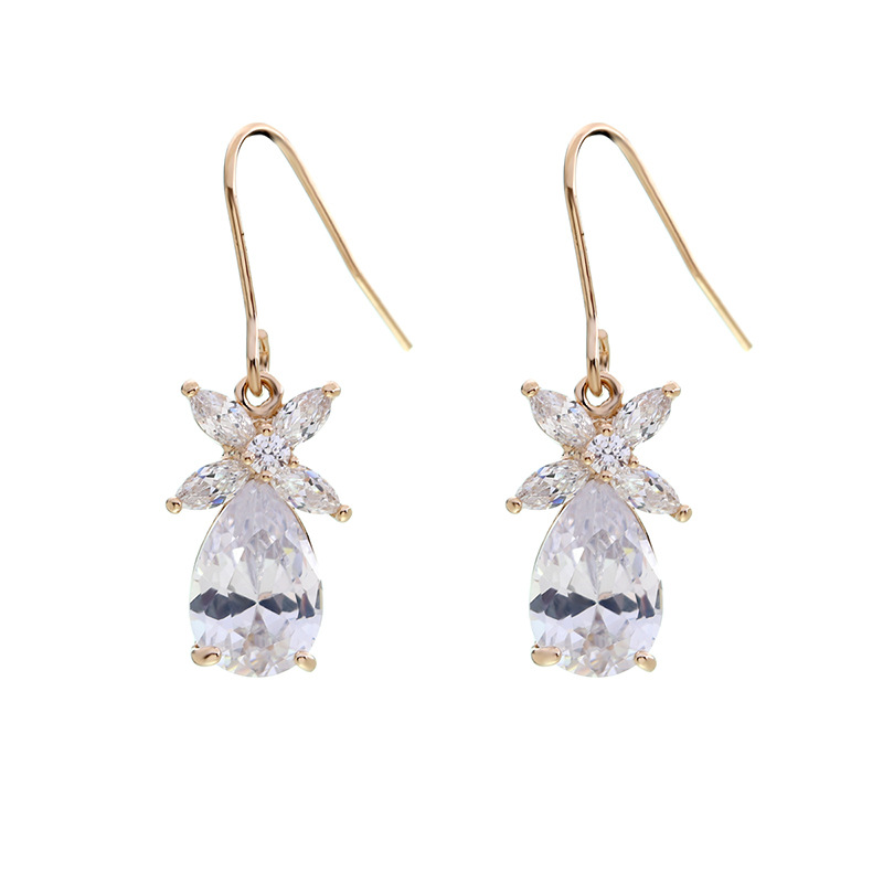 Copper inlaid zircon flower re - Women'S Fashion E Commerce ulasan dan harga