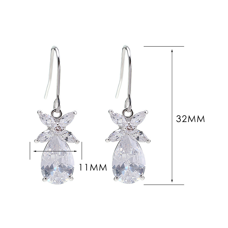 Copper inlaid zircon flower re - Women'S Fashion E Commerce ulasan dan harga
