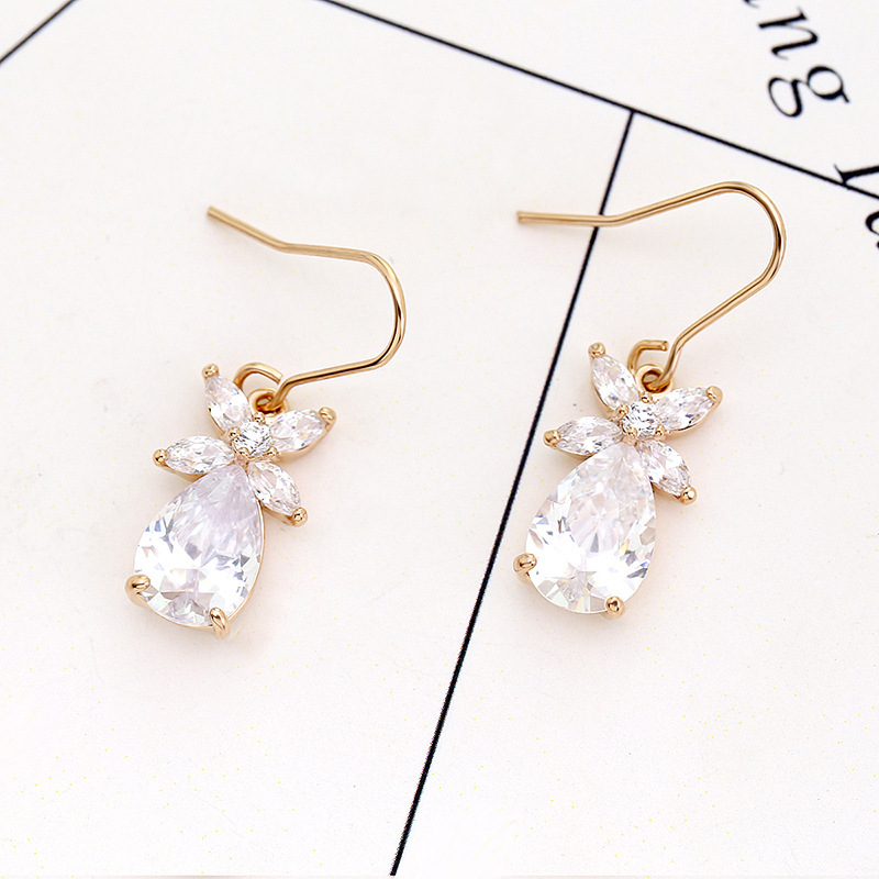 Copper inlaid zircon flower re - Women'S Fashion E Commerce ulasan dan harga