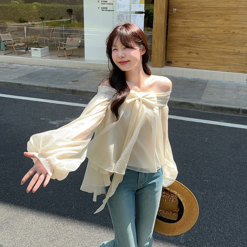 French Style Off Shoulder Puff - Off Shoulder Top ulasan dan harga