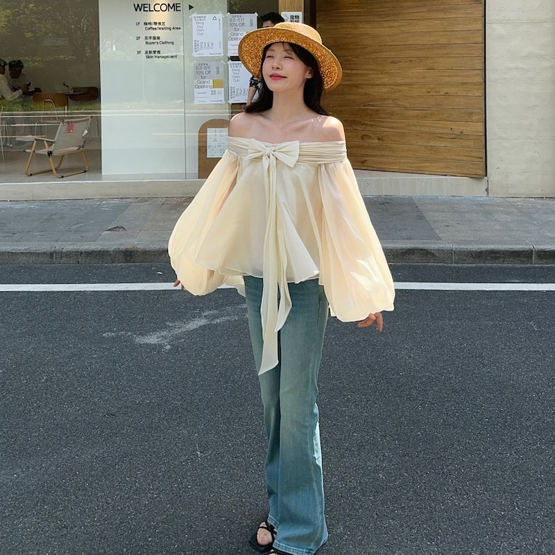 French Style Off Shoulder Puff - Off Shoulder Top ulasan dan harga