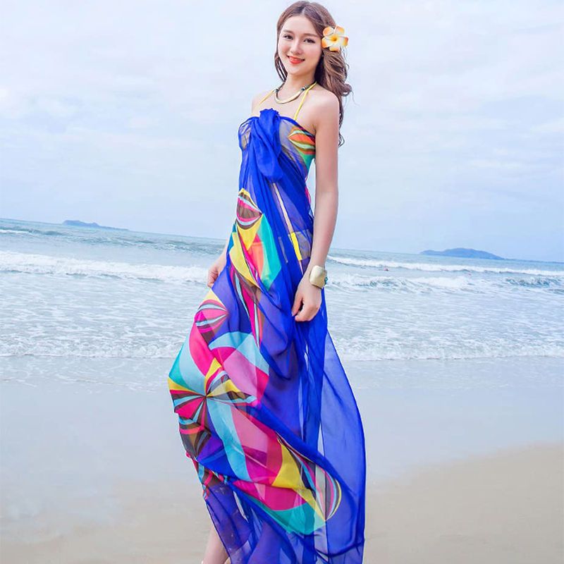 Pareo Scarf Women Beach Sarong - Printed Wrap Skirt ulasan dan harga