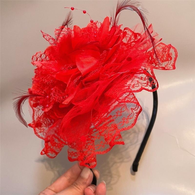 A52E Lace Flower Hair Hoop for - Women'S Fashion In The 1920S ulasan dan harga
