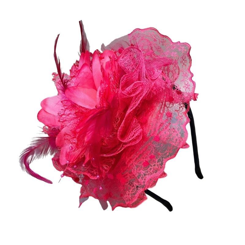 A52E Lace Flower Hair Hoop for - Women'S Fashion In The 1920S ulasan dan harga