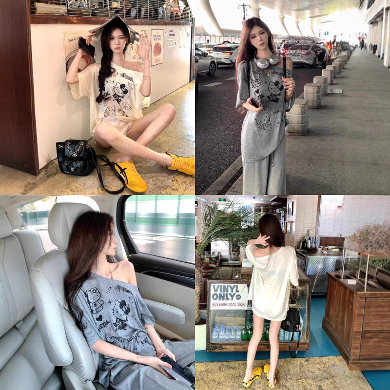 Sun Protection Blouse Hello Ki - Off Shoulder Top ulasan dan harga