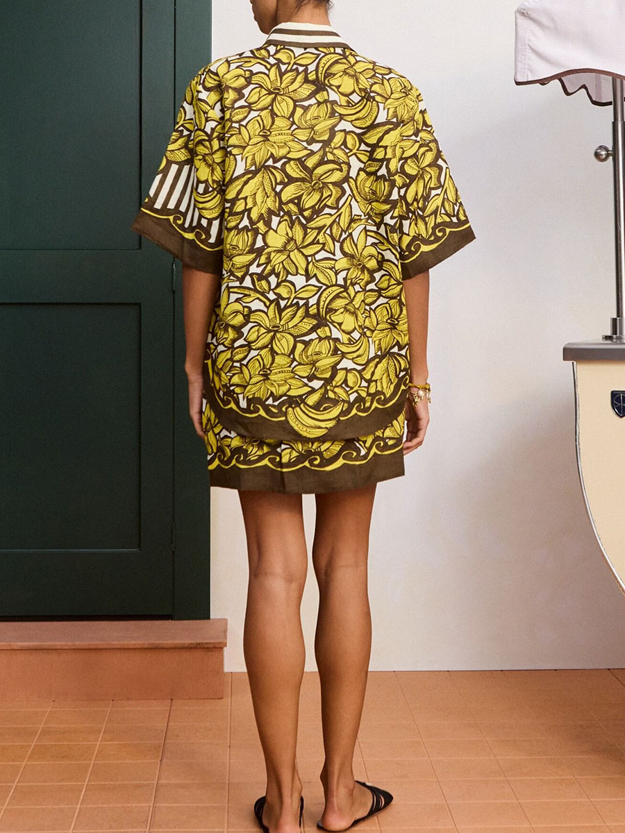 VGH Floral Print Two Piece Set - Printed Wrap Skirt ulasan dan harga