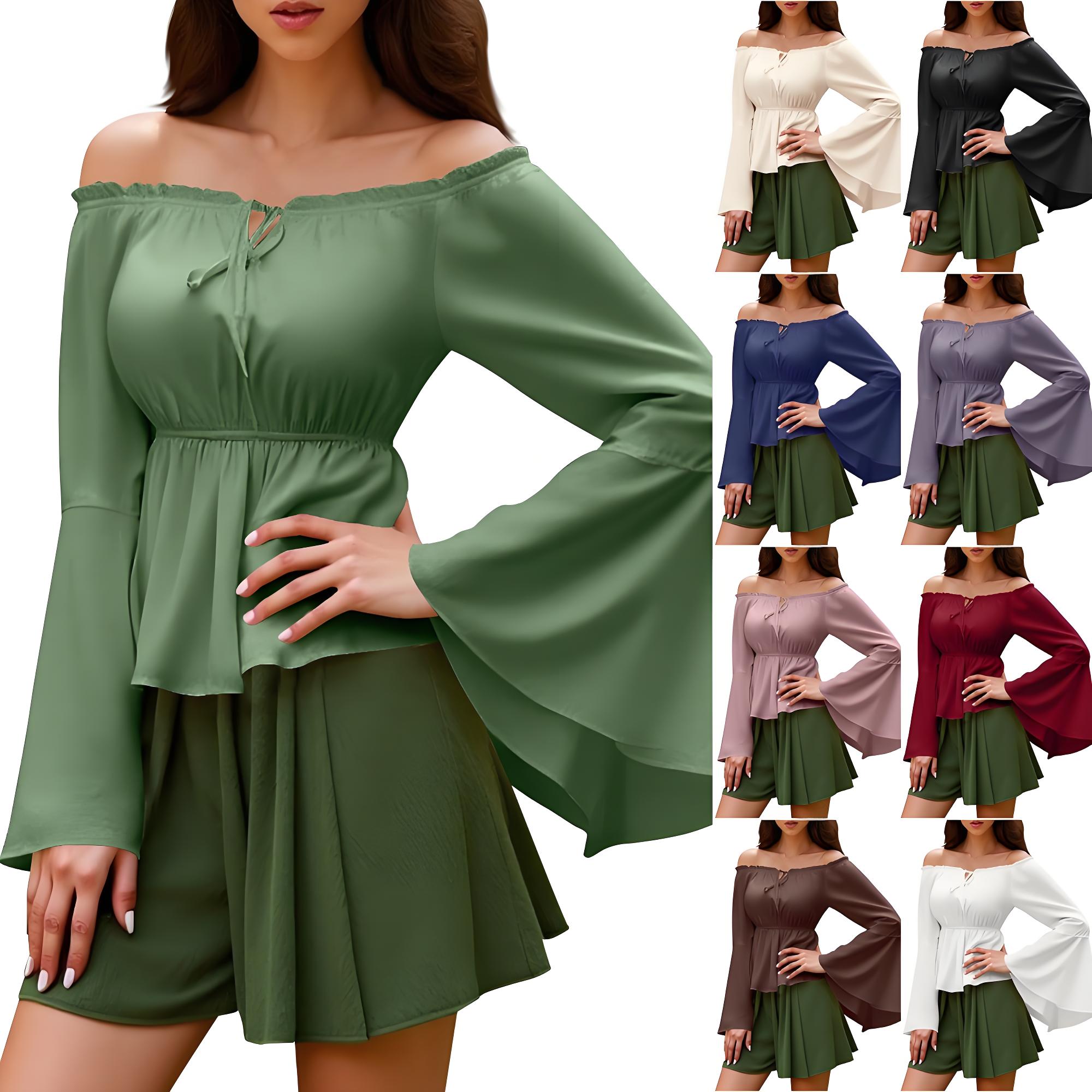 Renaissance Blouse Peasant Wom - Off Shoulder Top ulasan dan harga
