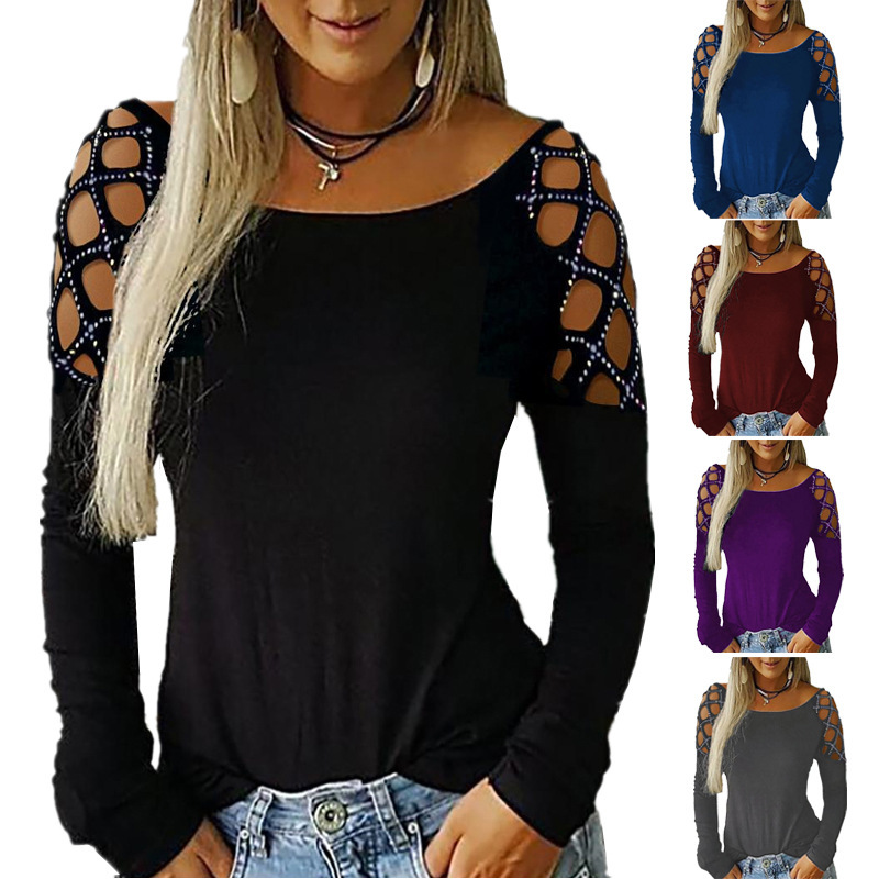 Women Off Shoulder Long Sleeve - Off Shoulder Top ulasan dan harga